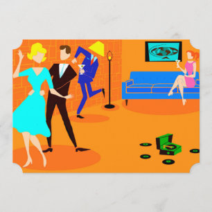 Rétros invitations de cocktail de bande dessinée