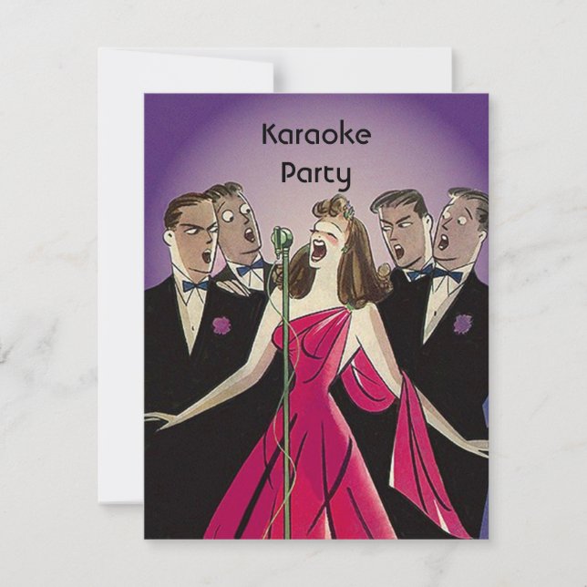 Rétros invitations de Social de partie de chant de (Devant)