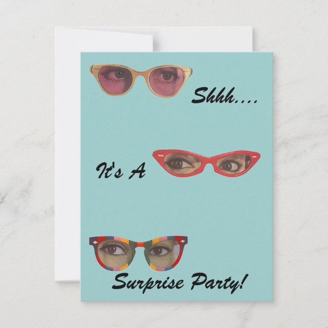 Rétros invitations de surprise de partie de (Devant)