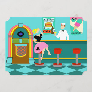 Rétros invitations personnalisables de fontaine de