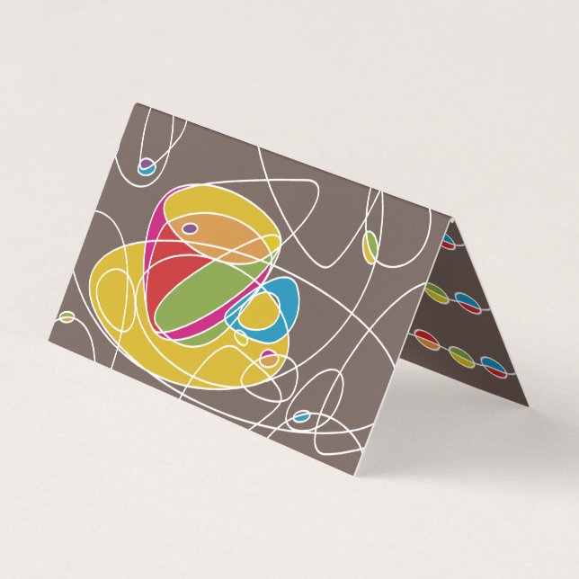 rétros lignes carte pliée de café de timbre de (Devant)