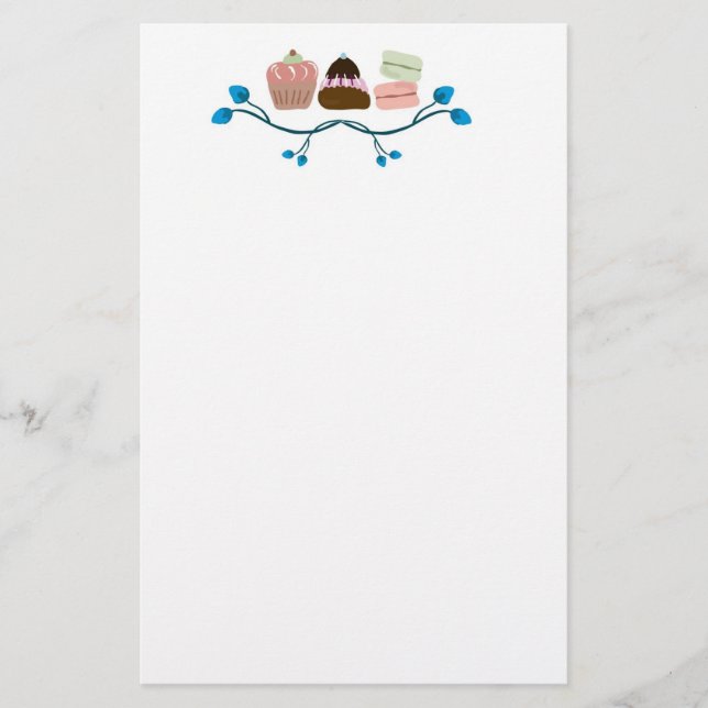 Rétros petits gâteaux et papeterie de macarons (Devant)