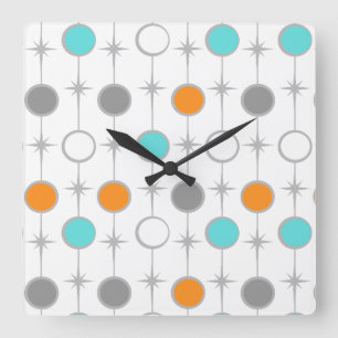 Rétros points et horloge murale d'acrylique de