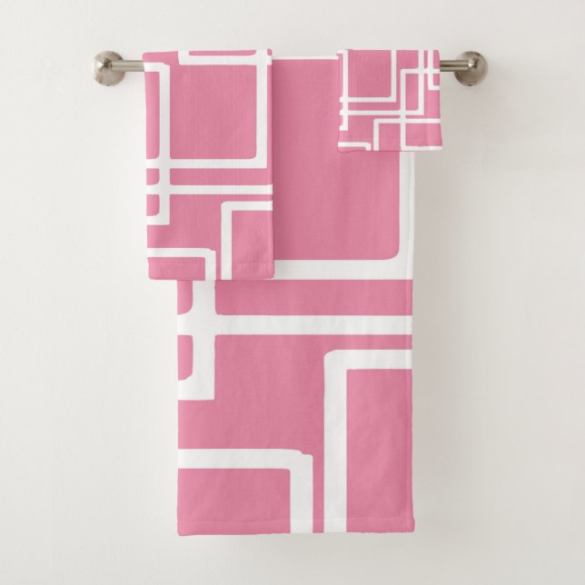 Rétros rectangles blancs modernes sur le rose (En situation)