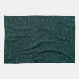 Rétros serviettes de cuisine turquoises foncées