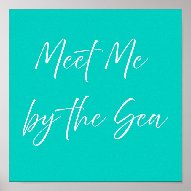 Retrouvez-moi au bord de la mer Affiche rose | Côt (Devant)