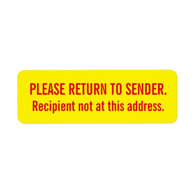 Return to Sender Not at this Address Stickers (Devant)