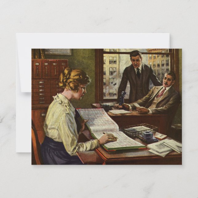 Réunion d'affaires vintage, bureau avec des cadres (Devant)