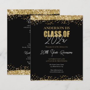 Réunion de classe Parties scintillant Noir et Or É