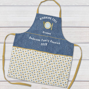 Réunion de famille de chef tablier bleu denim Blue