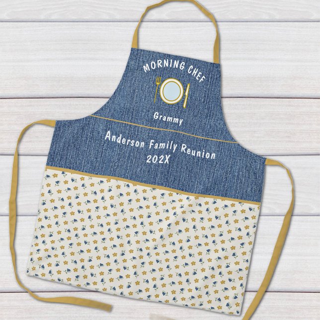 Réunion de famille de chef tablier bleu denim Blue (Créateur téléchargé)