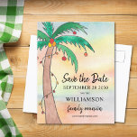 Réunion familiale Enregistrer la date Carte postal<br><div class="desc">Cette carte postale reconstituée familiale Save the Date présente un palmier peint à la main sur un arrière - plan aquarelle. Facile à personnaliser. Aquarelle originale © Michele Davies.</div>