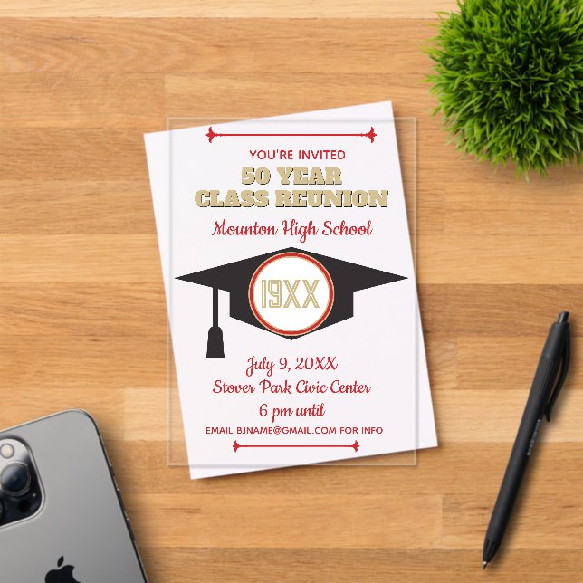 Reunion Invite! Acrylic Class Reunion invitation (Insitu (Carte d'invitation))