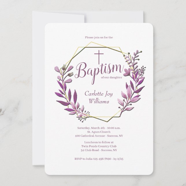 Réunis Ensemble Invitations Religieuses (Rose) (Devant)