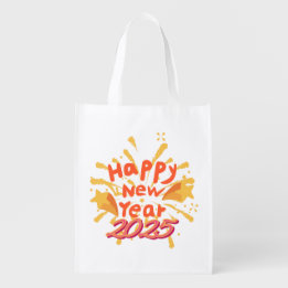 Réutilisable Bonne nouvelle année 2025 sac de courses