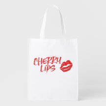 Sac rouge de marque de baiser de lèvres de cerise