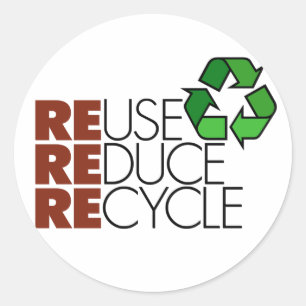 Réutiliser Réduire les autocollants de recyclage