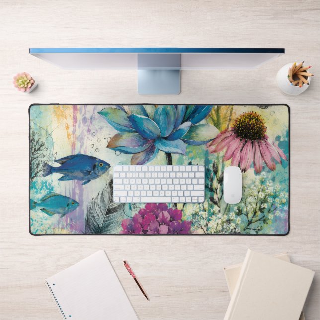 Rêve Aquatique Floral Vibrant (Bureau 1)