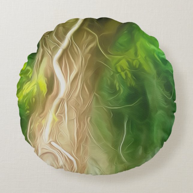 Rêve Coussin Rond Arbre vert clair (Devant)