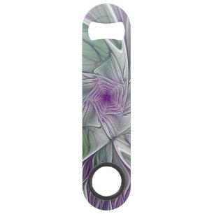 Rêve de fleurs, Abstrait violet vert Fractal Art