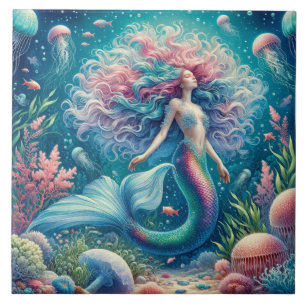 Rêve de sirène - Carreau de céramique Euphorie aqu