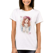 Rêve & Fleur Art Féminin Femme T-Shirt Ajusté