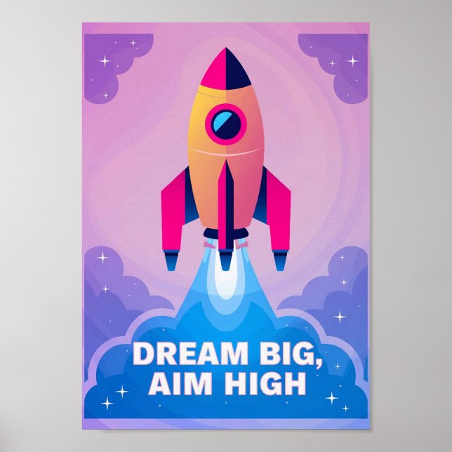 Rêve Grand Objectif Élevé Art Mural de Motivation  (Devant)