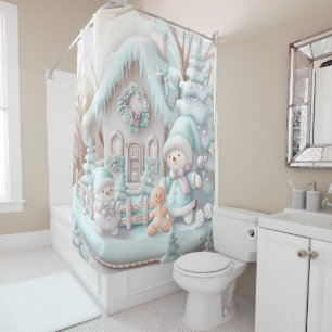 Rêve Noël Gingerpain Maison Douche rideau