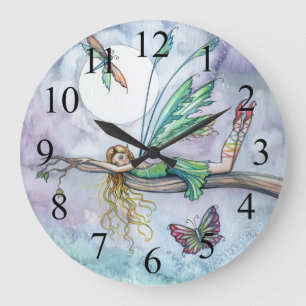 Rêve Tacheté Horloge Fée et Papillon Colorée