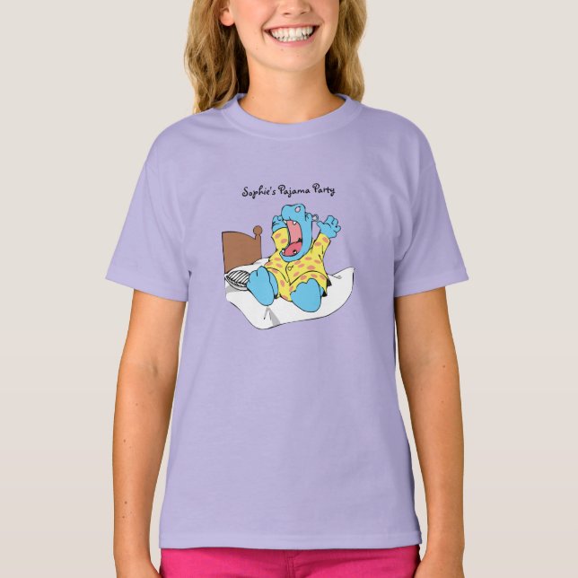 Réveil du T-shirt de l'enfant d'hippopotame (Devant)