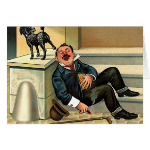 RÉVEIL GROSSIER - art vintage de chien