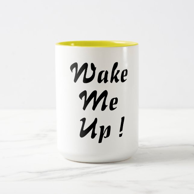 réveille-moi le design de tasse de café whimsical  (Centre)
