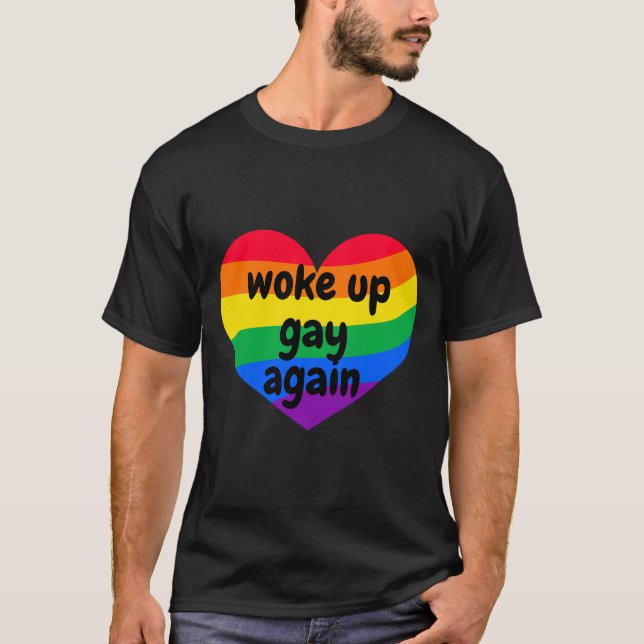 Réveille-toi gay, t-shirt gay drôle pour eux (Devant)