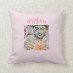 Réveillez le coussin d'art d'aquarelle de Bouddha