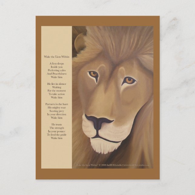 Réveillez le lion dans la carte postale (Devant)