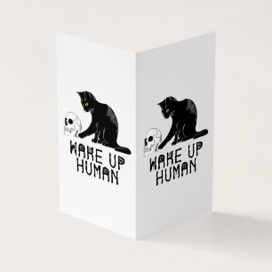 Réveillez l'humain - Drôle de chat avec crâne