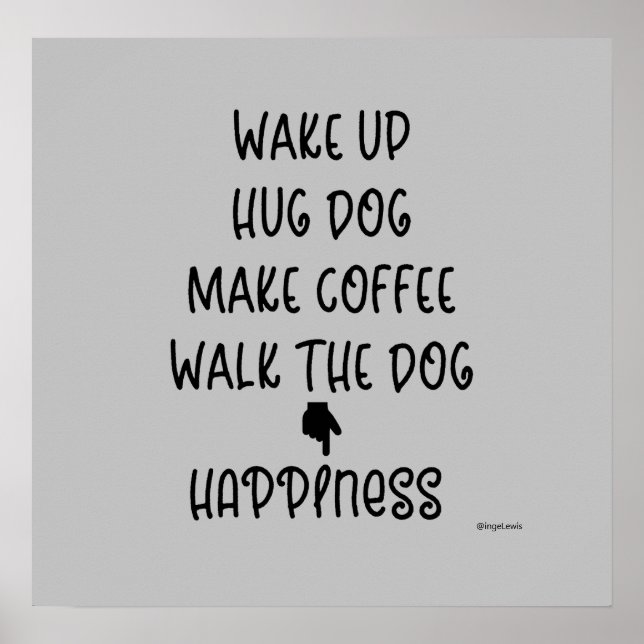 Réveillez-vous, Hug Dog... Poster graphique Happin (Devant)