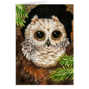 Réveillez-vous, petit hibou - carte mignonne d'ar