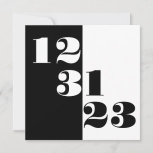 Réveillon 2023 123123 Invitation Carré B&W