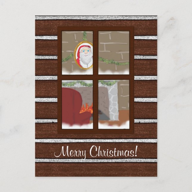 Réveillon de Noël à Père Noël House Carte postale (Devant)