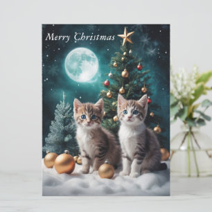 Réveillon de Noël magique avec chatons par arbre