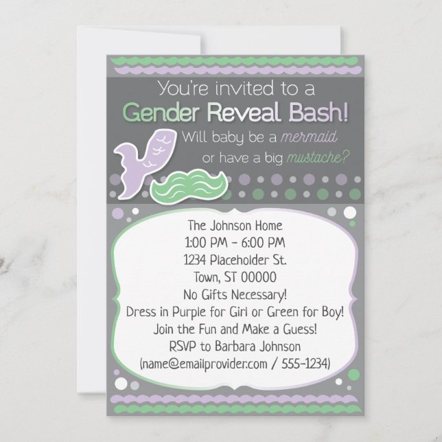 Révélation de genre d'une sirène ou d'une moustach (Devant)