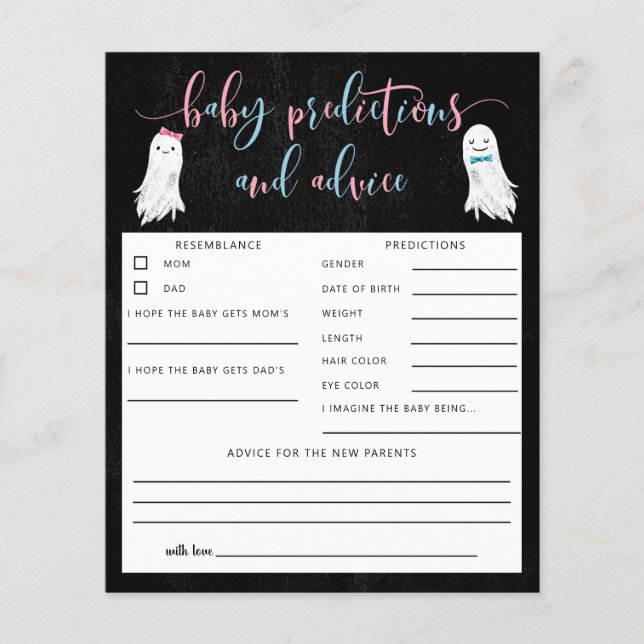 Révélation du sexe du bébé avec thème fantôme : pr (Devant)