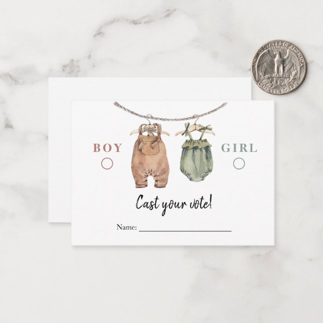 Révéler le genre Carte de vote Vêtements de choeur (Devant/Arrière en situation)