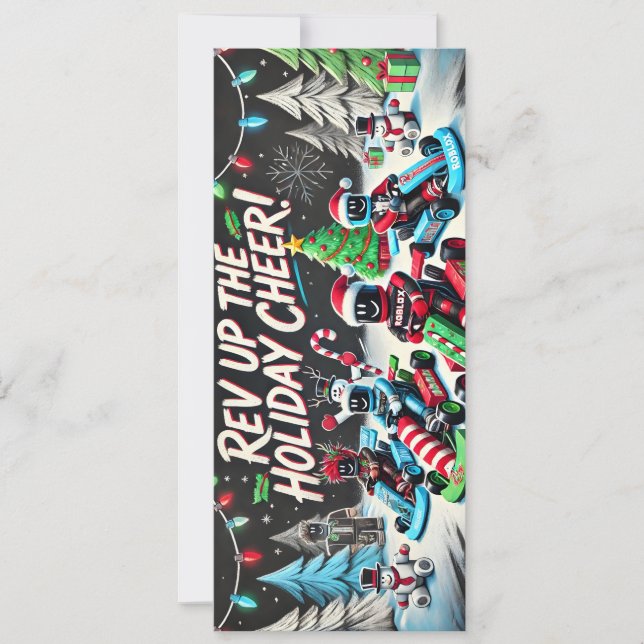 Révélez La Soirée ! Carte de Noël cool Racing (Devant)