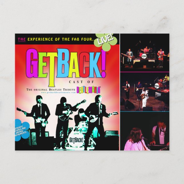 Revenez ! Carte postale Beatlemania (Devant)