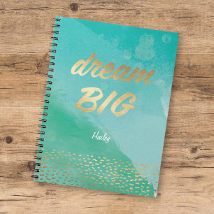 Rêver GRANDE aquarelle bleue Journal