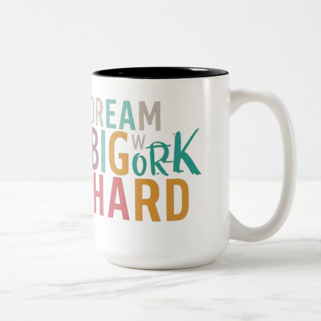 Rêver Gros, Travailler dur : La Mug Motivationnell (Droit)
