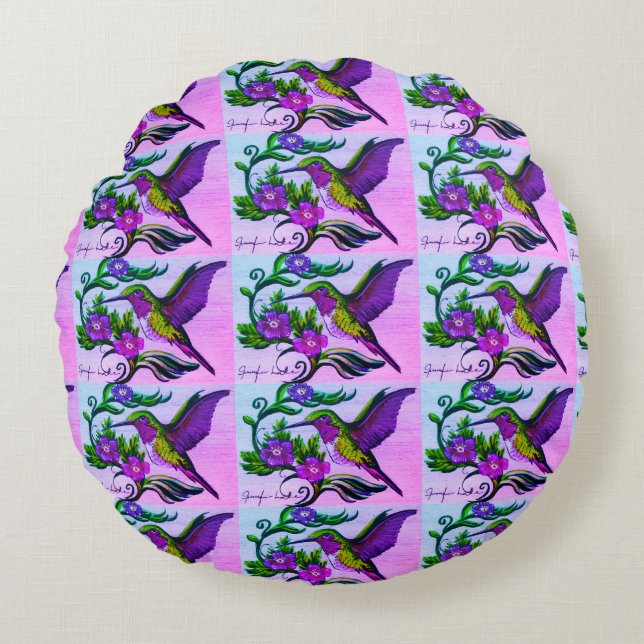 Rêver le Coussin des colibris pourpres (Devant)
