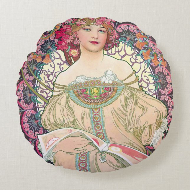 Rêverie (Printemps), Alphonse Mucha Coussin Décora (Devant)